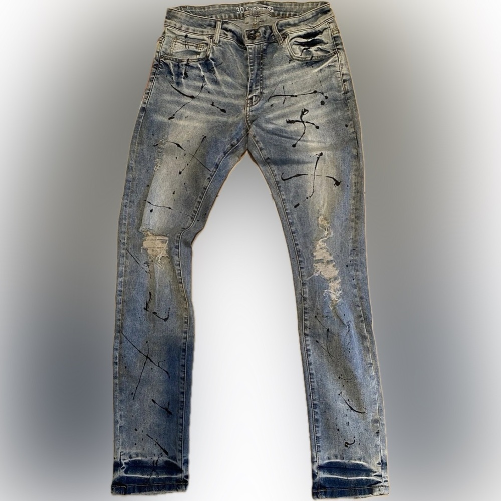 Crysp denim jeans black splatter size 36